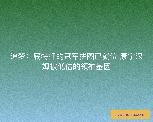 追梦：底特律的冠军拼图已就位 康宁汉姆被低估的领袖基因