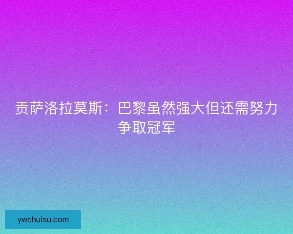 贡萨洛拉莫斯：巴黎虽然强大但还需努力争取冠军