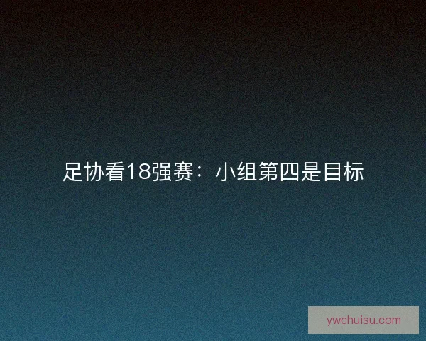 足协看18强赛:小组第四是目标 足协看18强赛:小组第四是目标