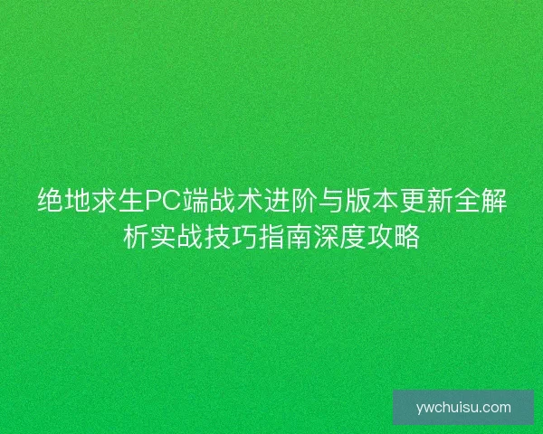 绝地求生PC端战术进阶与版本更新全解析实战技巧指南深度攻略